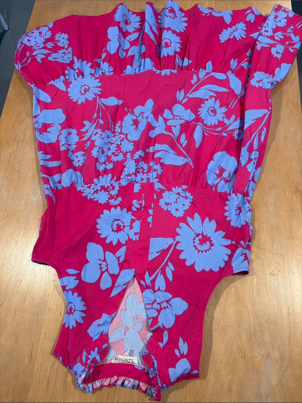 52seven ~ Vibrant Hot Pink Periwinkle Purple Sleeveless Floral Dress -